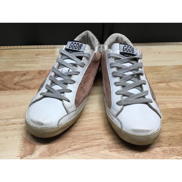 Golden Goose Superstar Women's 5.5 White Brown Suede Lace-Up Classic Sneakers - Picture 1 of 9